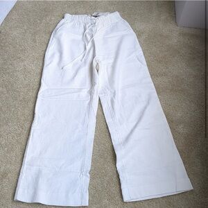 NWT Abercrombie Linen-Blend Pull-On Wide Leg Pant